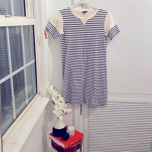 Theory Striped Pique T-Shirt Dress